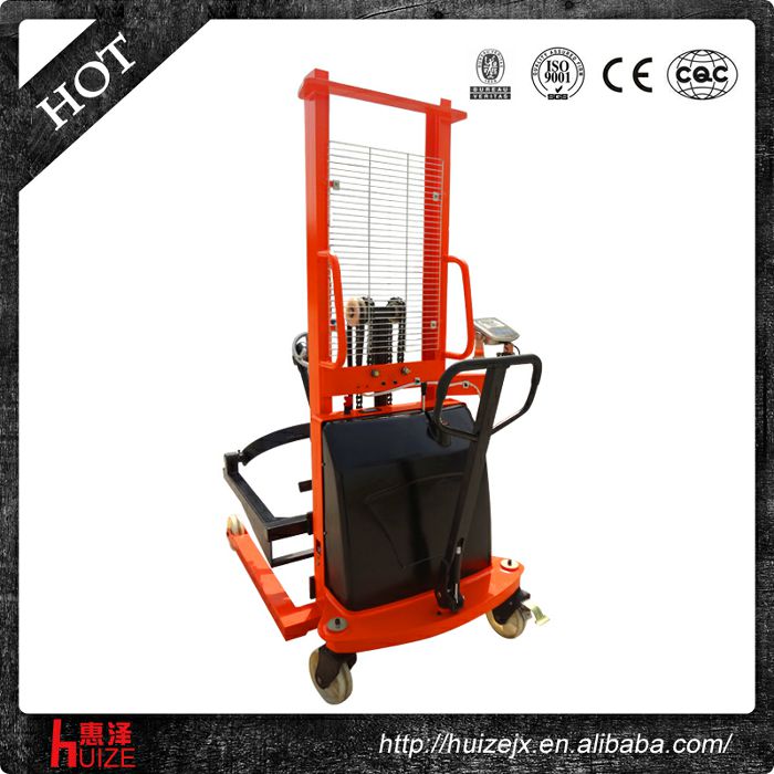 半電動(dòng)稱重油桶車(chē)（夾鐵桶，手搖翻轉(zhuǎn)倒料）